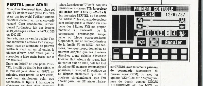 moniteur couleur TTL sur ATARI ST et MSX2