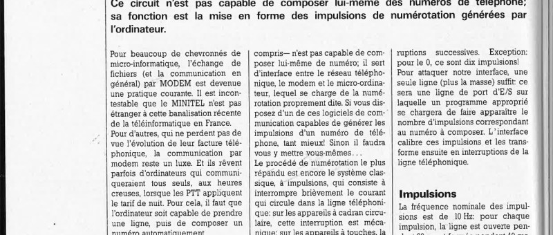 interface de numérotation automatique