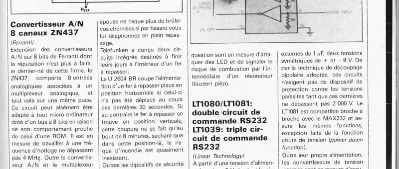 chip-select: ZN437, U 2604 BR, LT1080/LT1081, FX204, TDA 7260, RV4143
