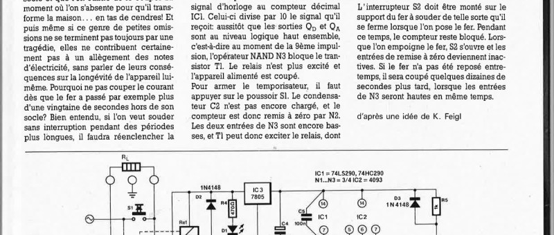 temporisateur de sécurité pour fer à souder