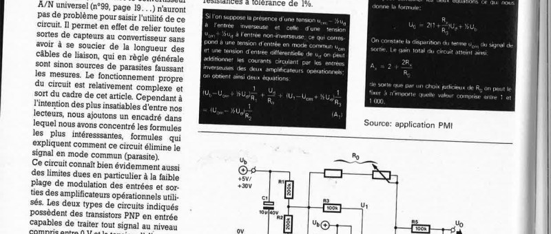 amplificateur instrumental mono-tension