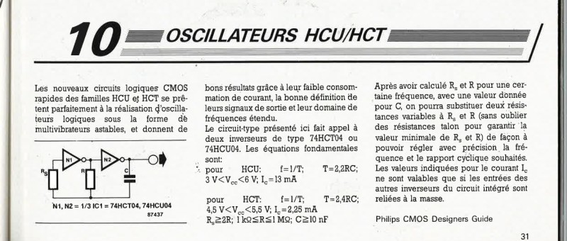 oscillateurs HCU/HCT
