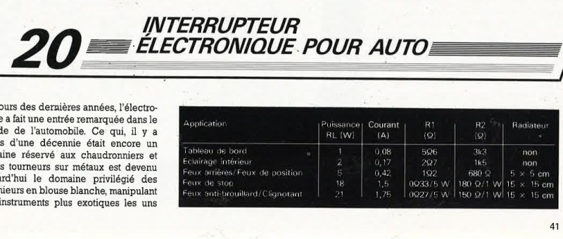 interrupteur électronique pour auto