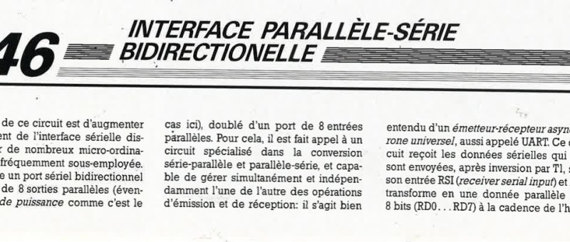 interface parallèle-série bidirectionnelle