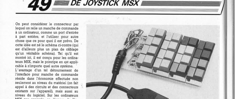 détournement de joystick MSX