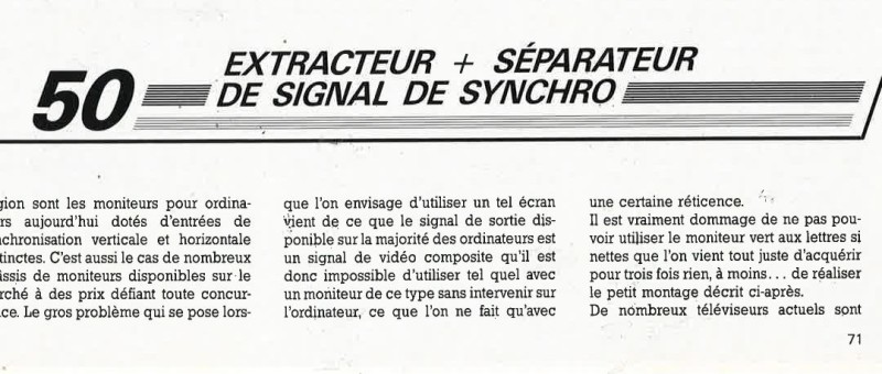 extracteur + séparateur de signal de synchro