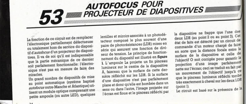 auto-focus pour projecteur de diapositives