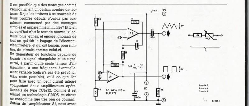 générateur d`ondes triangulaires & carrées
