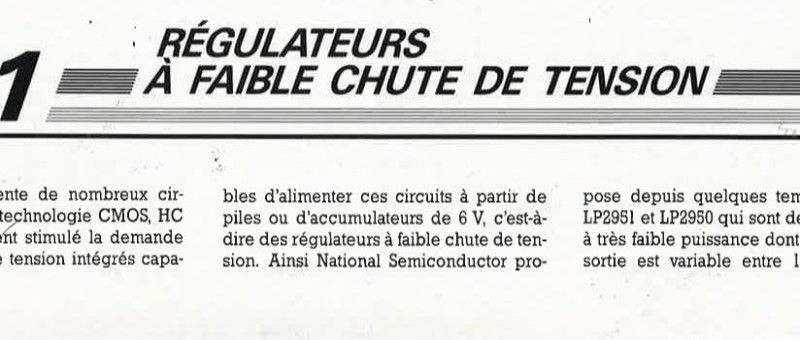 régulateurs à faible chute de tension