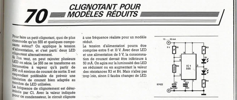 clignotant pour modèles réduit