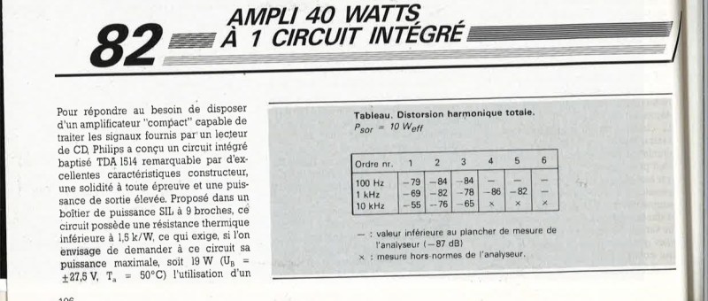 amplificateur 40 watts à 1 circuit intégré