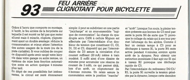 feu arrière clignotant pour bicyclette