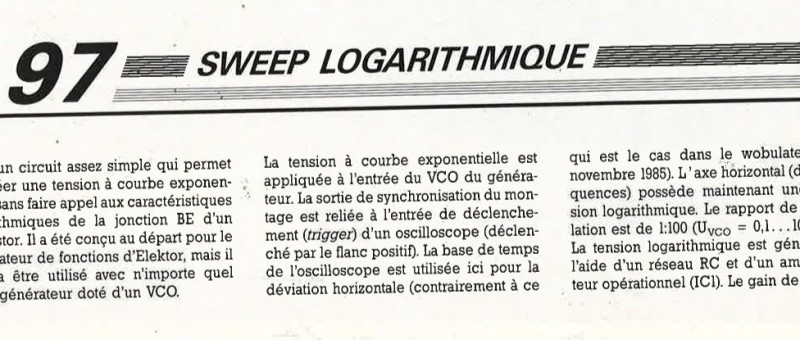 sweep logarithmique
