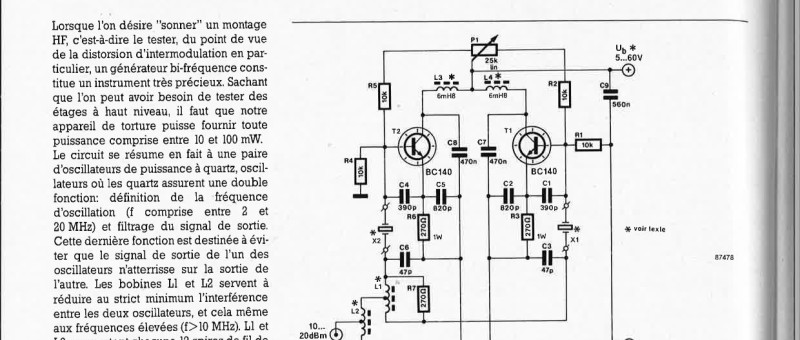générateur de test bi-fréquence