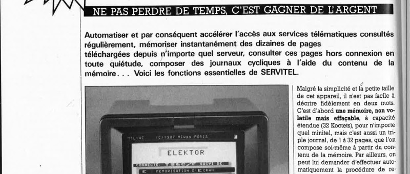 SERVITEL, mémoire pour minitel