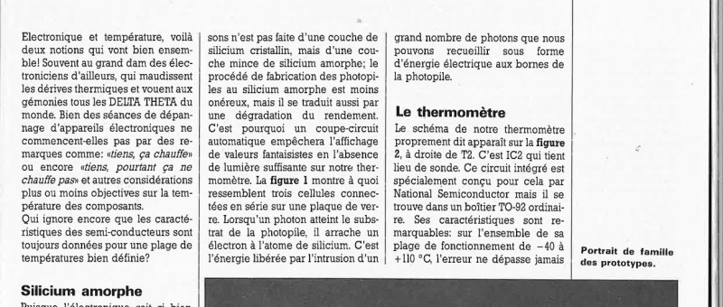 thermomètre à photopile