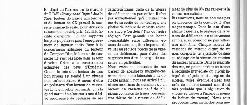 CALIBRATEUR DE VITESSE DE DEFILEMENT