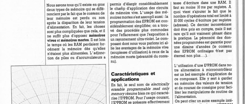 une memo1re programmable pour l`alimentation à µP