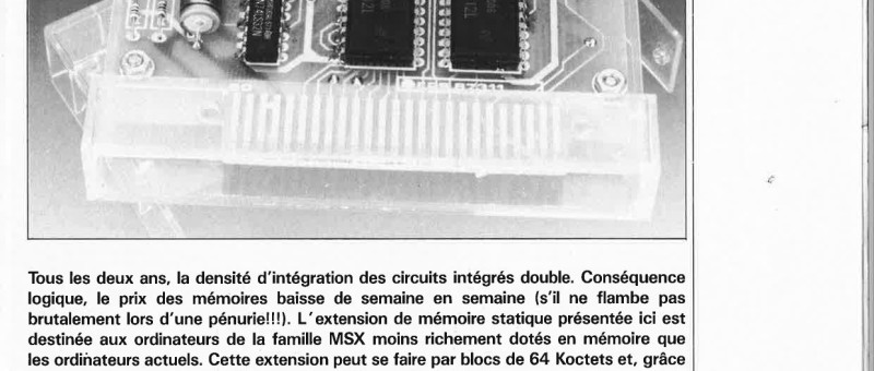 extension de RAM statique pour ordinateur MSX
