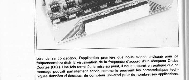 FRÉQUENCEMÈTRE POUR RÉCEPTEUR ONDES COURTES