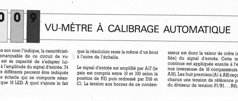 VU-MÈTRE À CALIBRAGE AUTOMATIQUE