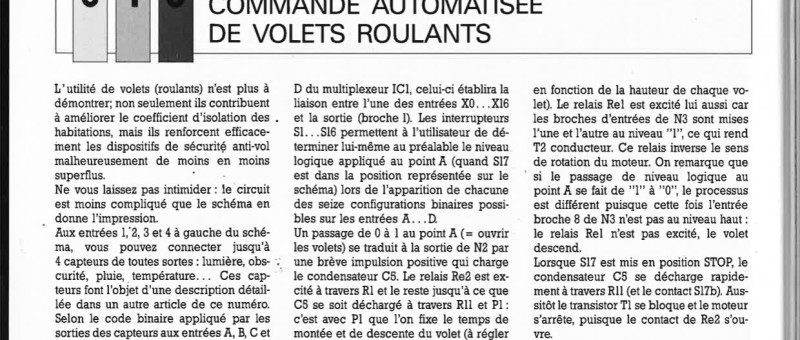 COMMANDE AUTOMATISÉE DE VOLETS ROULANTS