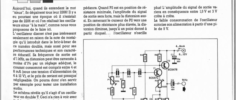 OSCILLATEUR SINUS 1 KHZ