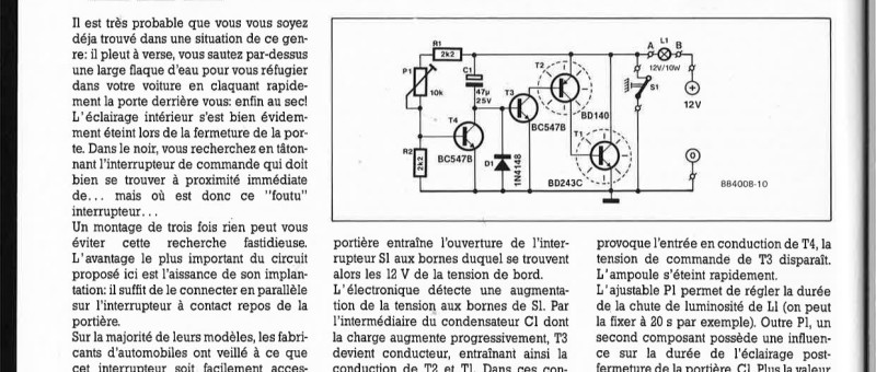 TEMPORISATEUR D`ÉCLAIRAGE INTÉRIEUR POUR VOITURE