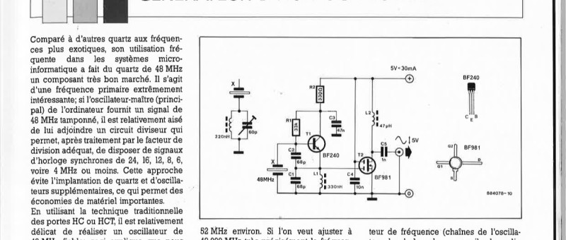 GÉNÉRATEUR D`HORLOGE 48 MHZ