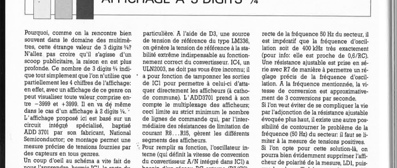 AFFICHAGE À 3 DIGITS ¾