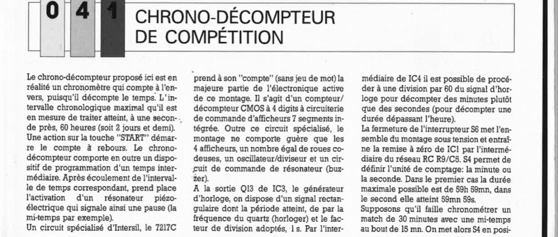 CHRONO-DÉCOMPTEUR DE COMPÉTITION