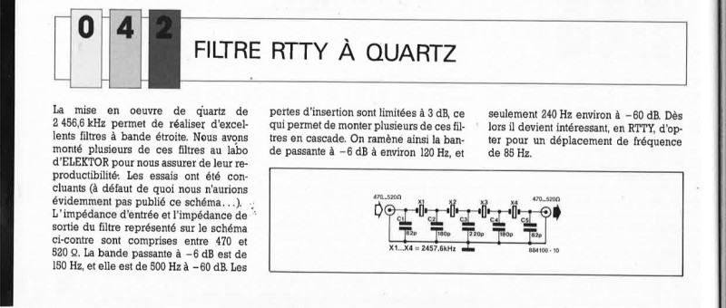 FILTRE RTTY À QUARTZ