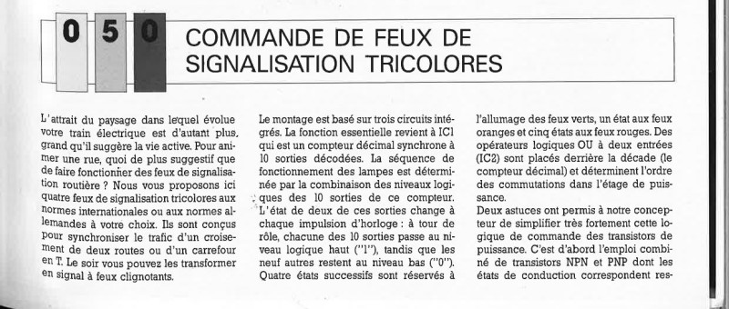 COMMANDE DE FEUX DE SIGNALISATION TRICOLORES