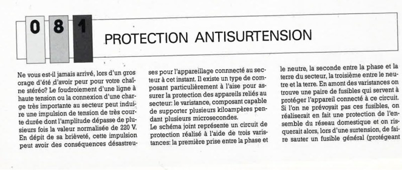 PROTECTION ANTISURTENSION