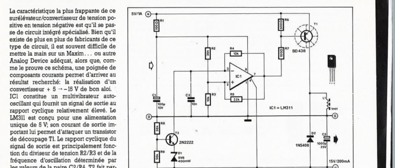 CONVERTISSEUR +5 -> -15 V DISCRET
