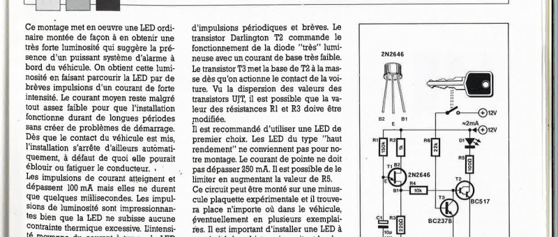 CIRCUIT DE SIMULATION D`ALARME POUR VOITURE