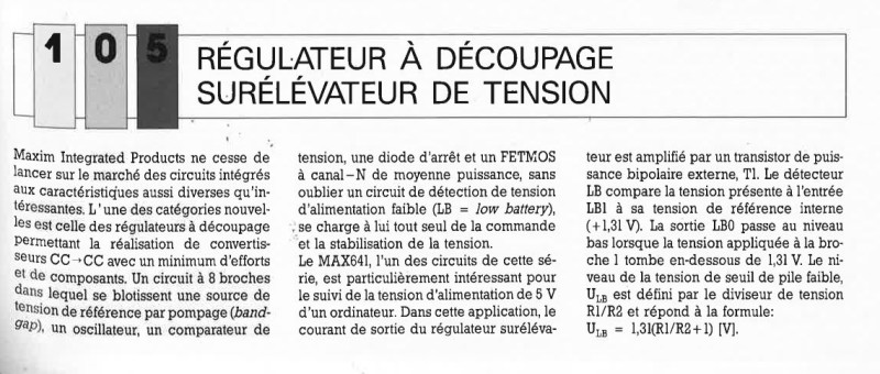 RÉGULATEUR À DÉCOUPAGE SURÉLÉVATEUR DE TENSION