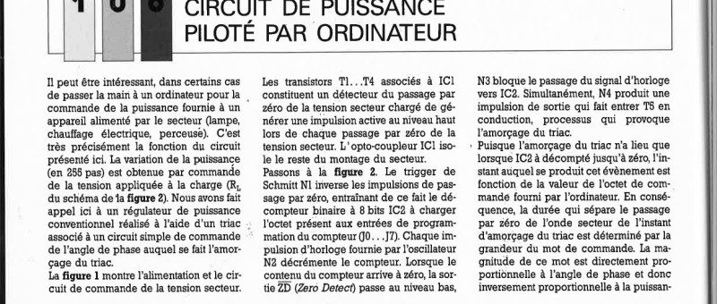 CIRCUIT DE PUISSANCE PILOTÉ PAR -ORDINATEUR