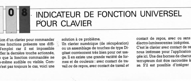 IN DICATEUR DE FONCTION UNIVERSEL POUR CLAVIER