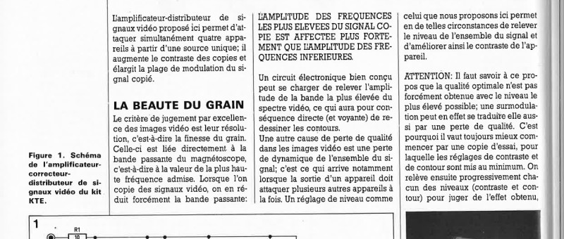 amplificateur correcteur de signaux vidéo