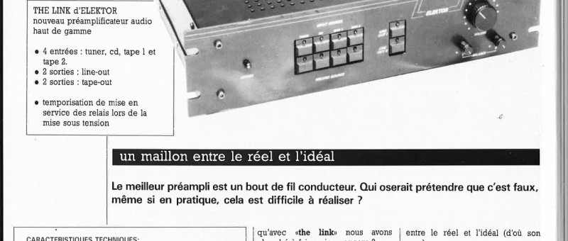 THE LINK, le préamplificateur passif
