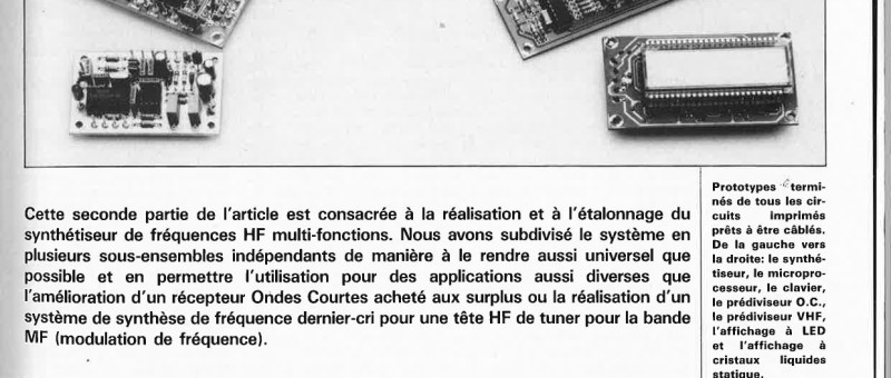synthétiseur de fréquences HF commandé par μP