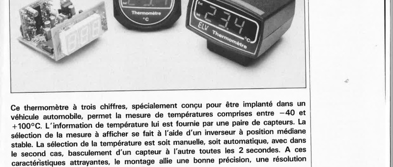 thermomètre à affichage numérique pour automobile