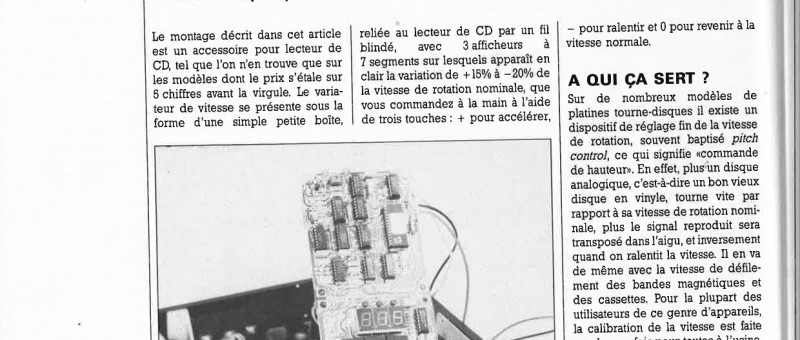 variateur de vitesse pour lecteur de CD
