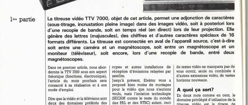 titreuse vidéo