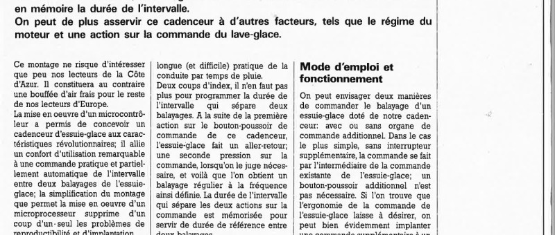 cadenceur d`essuie-glace intelligent 