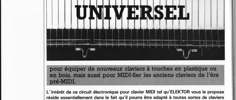 CIRCUIT DE CLAVIER MIDI UNIVERSEL