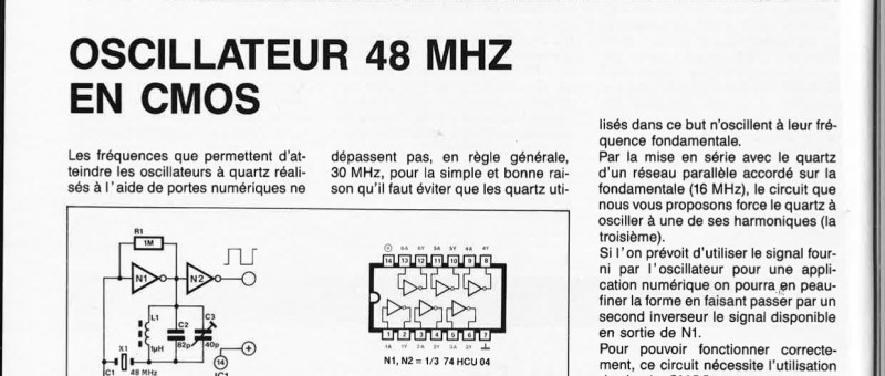 OSCILLATEUR 48 MHZ EN CMOS