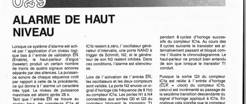 ALARME DE HAUT NIVEAU