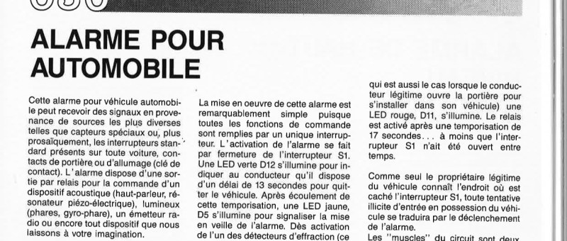 ALARME POUR AUTOMOBILE